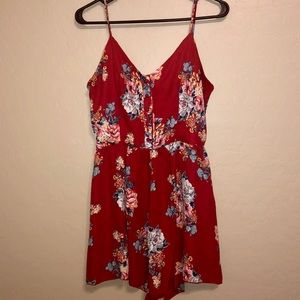 4 for $25 Red Floral Romper
